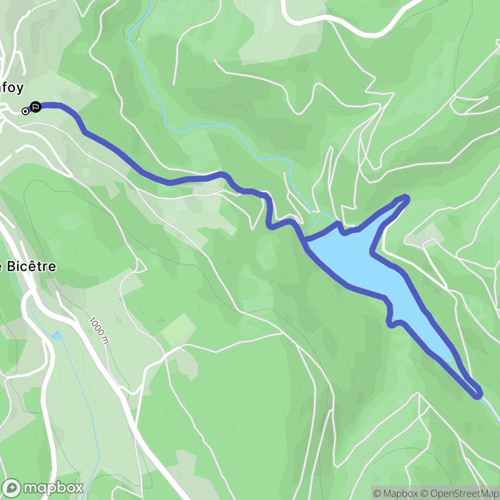 Planfoy : carte du parcours de randonnée - France