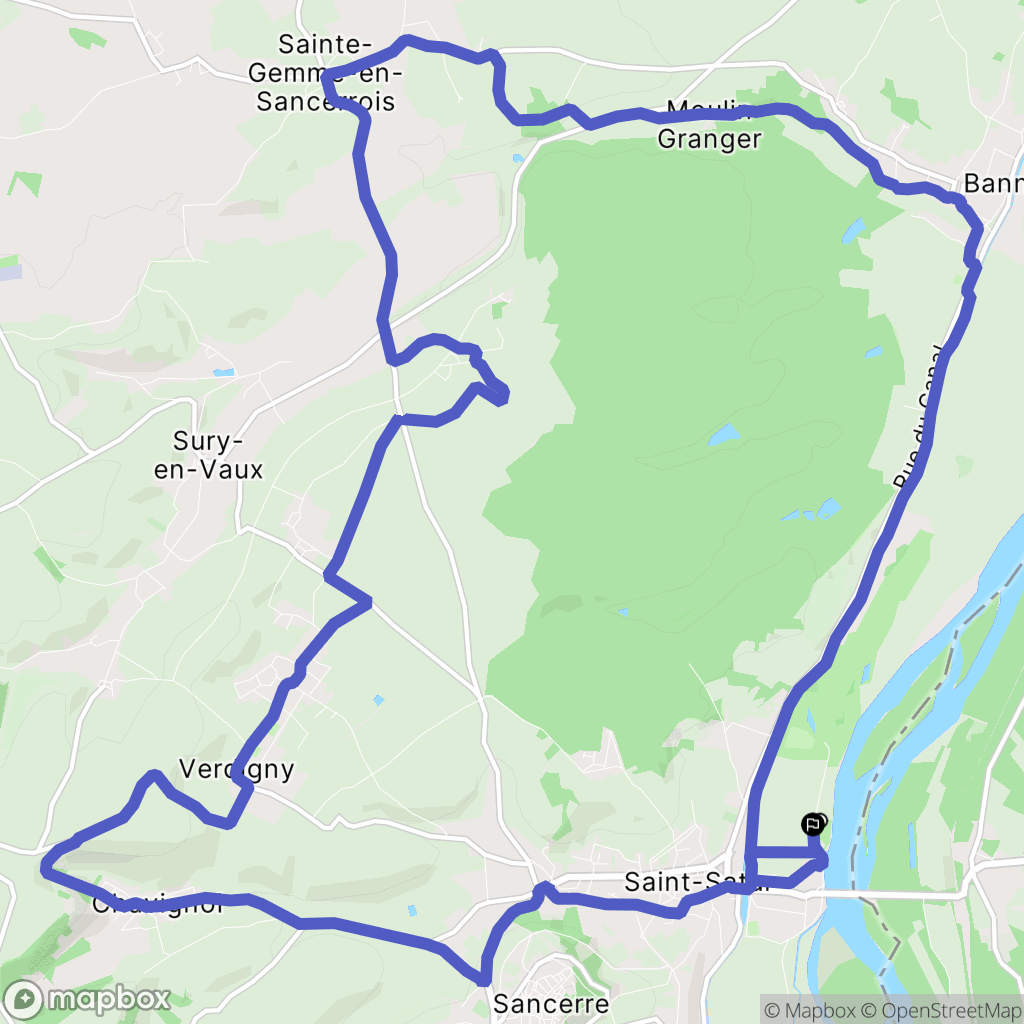 Saint-Satur : carte du parcours de randonnée - France