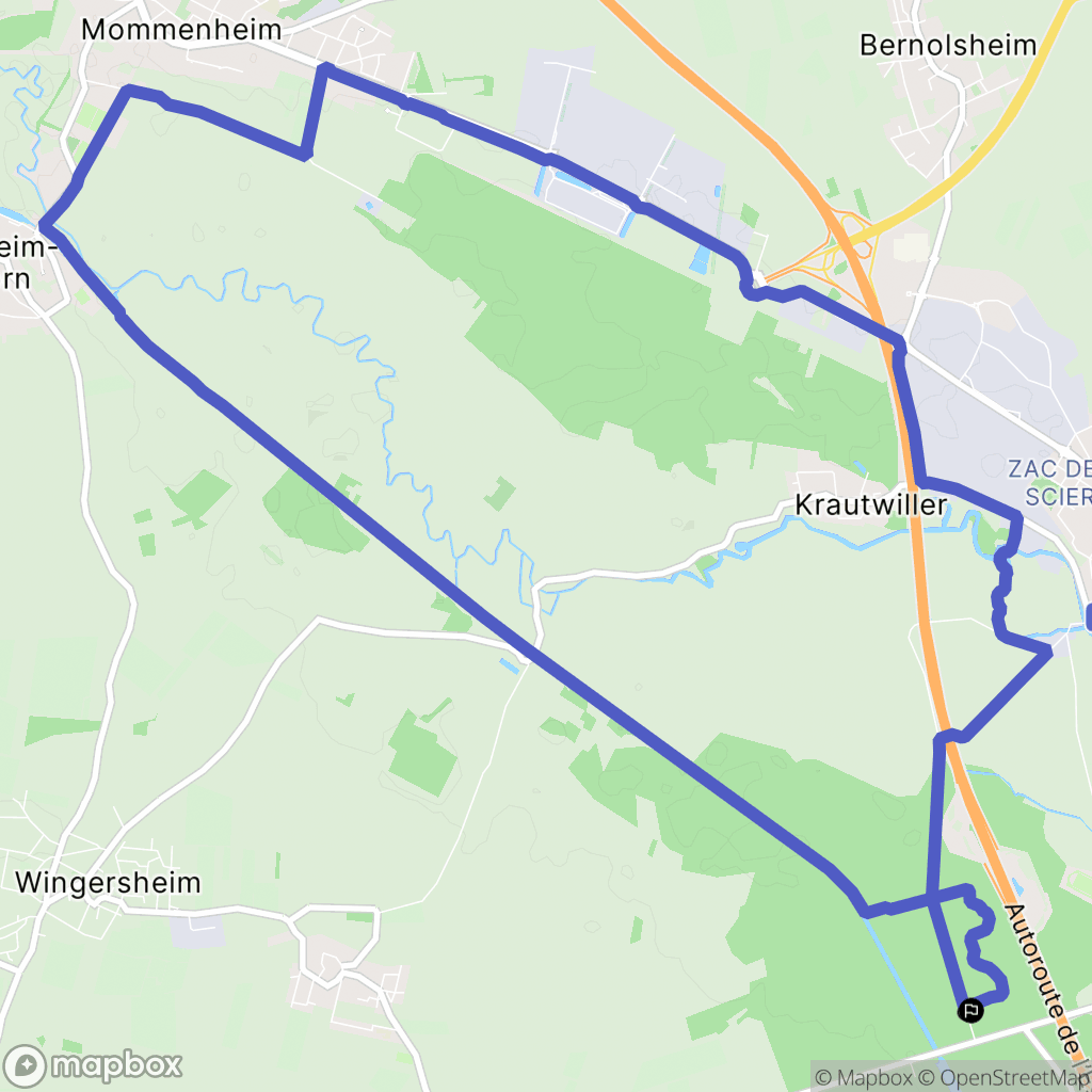 Brumath : carte du parcours de randonnée - France