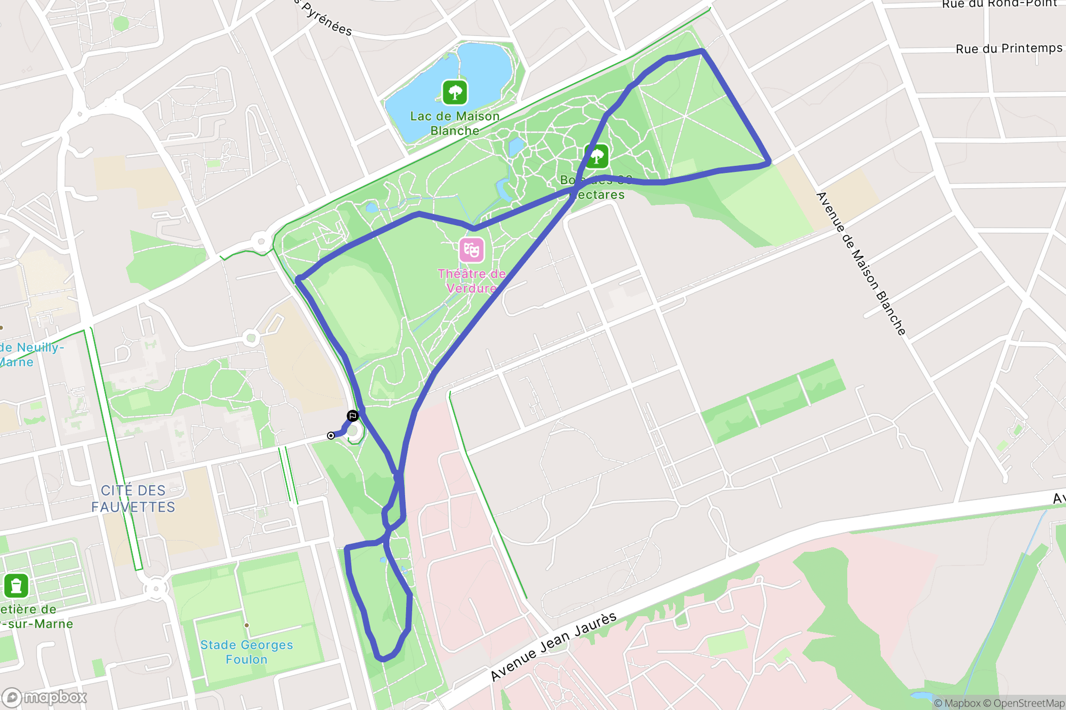 Neuilly-sur-Marne : carte du parcours de randonnée - France