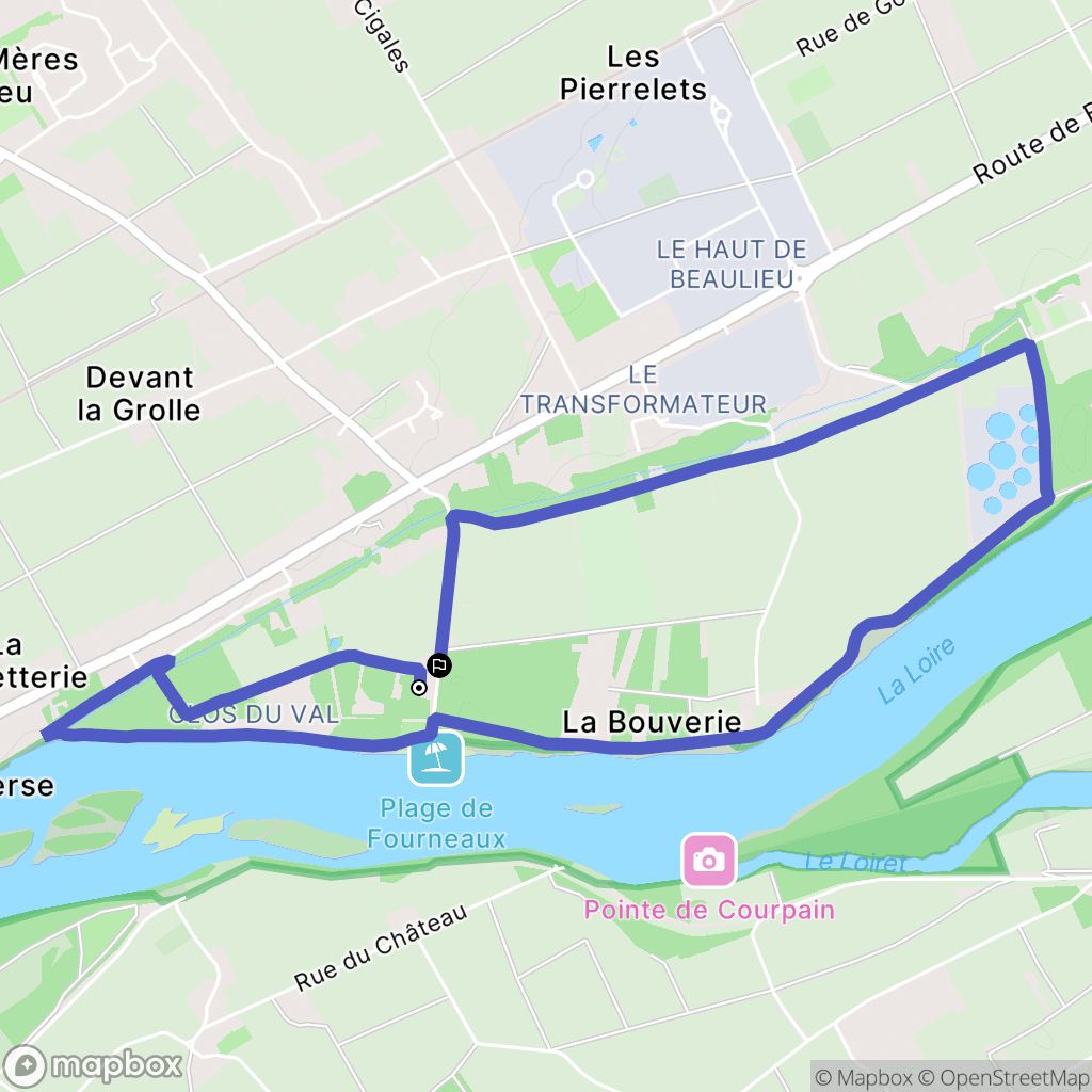 Chaingy : carte du parcours de randonnée - France