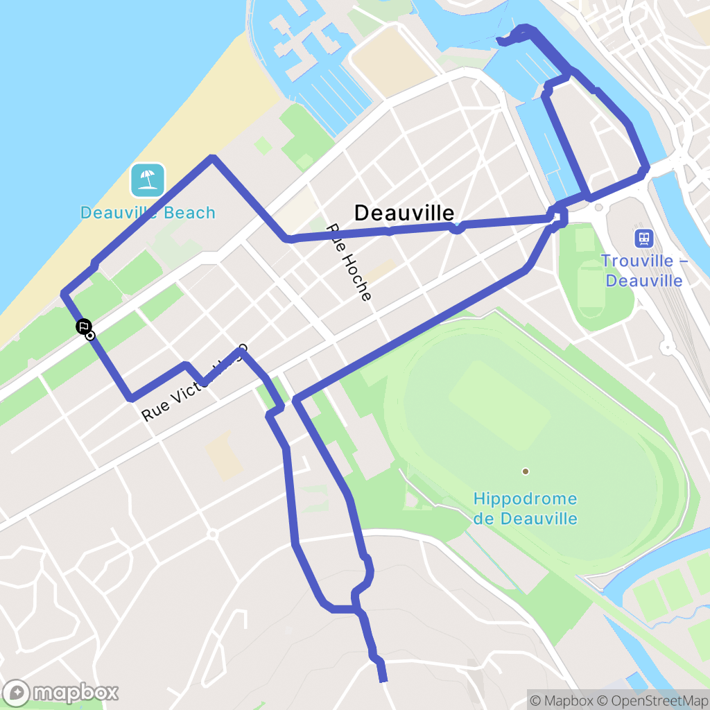 Deauville : carte du parcours de randonnée - France