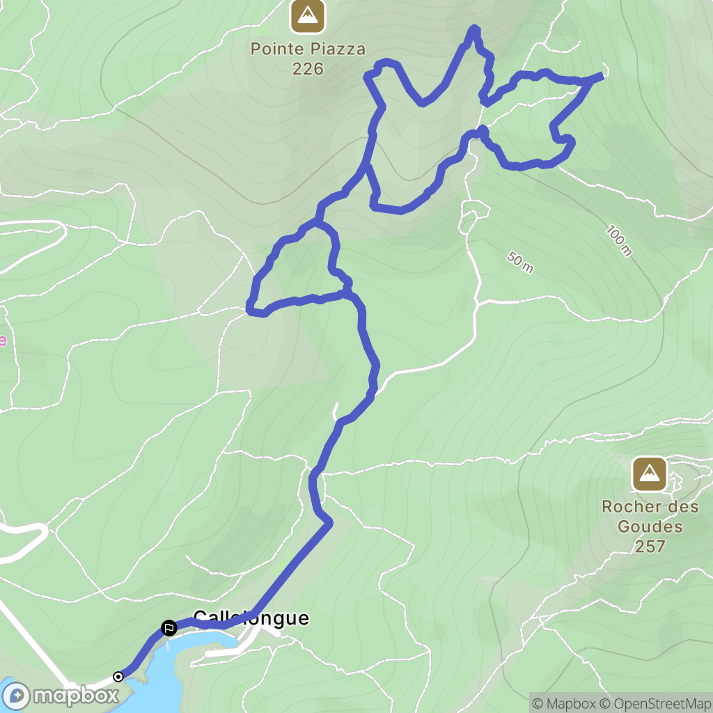 Marseille : carte du parcours de randonnée - France