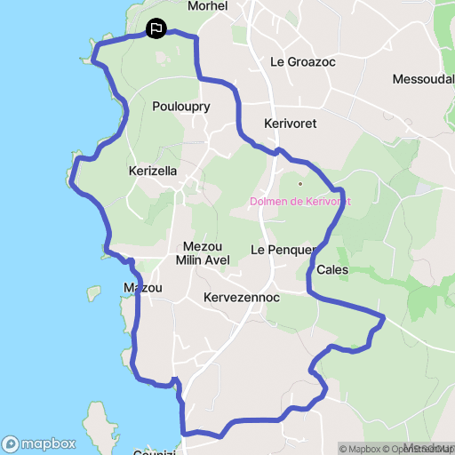 Porspoder : carte du parcours de randonnée - France