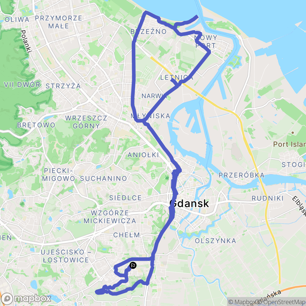 Gdańsk: mapa trasy - Poland