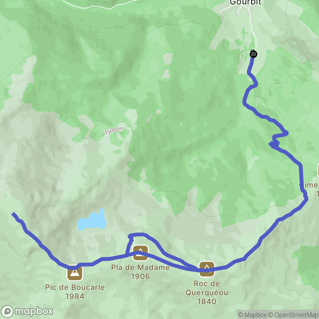 Gourbit : carte du parcours de randonnée - France