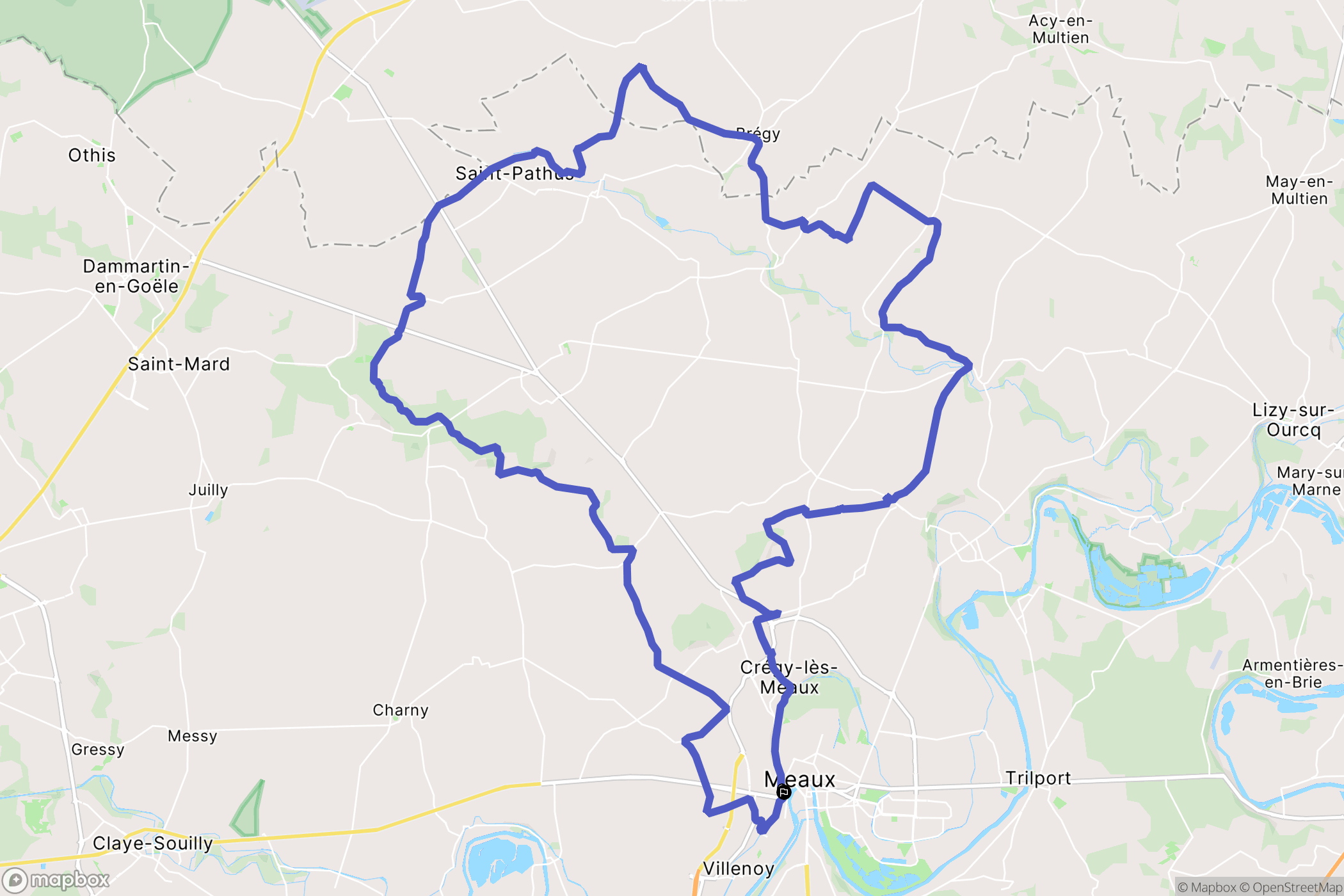 Villenoy : carte du parcours de randonnée - France