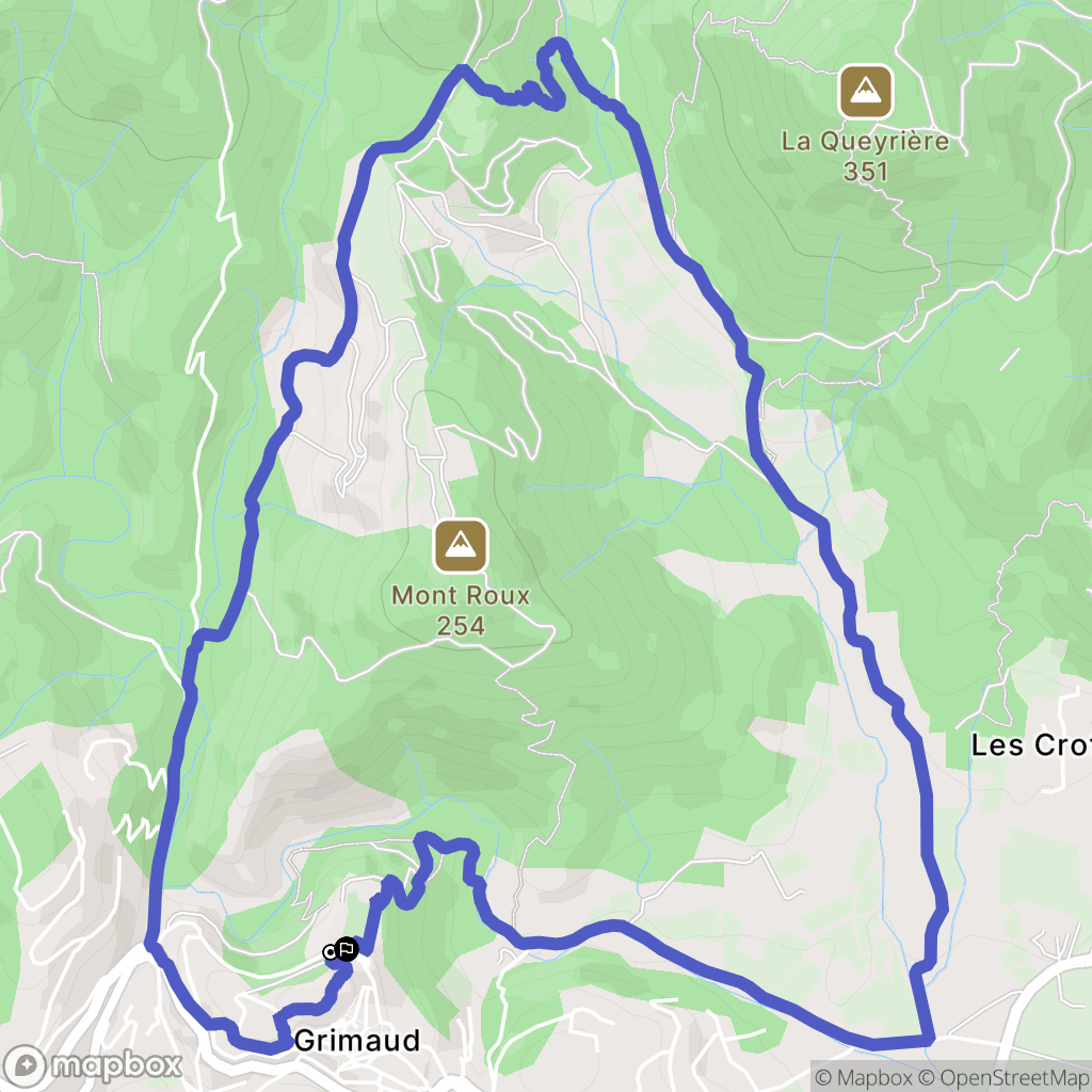 Grimaud : carte du parcours de randonnée - France