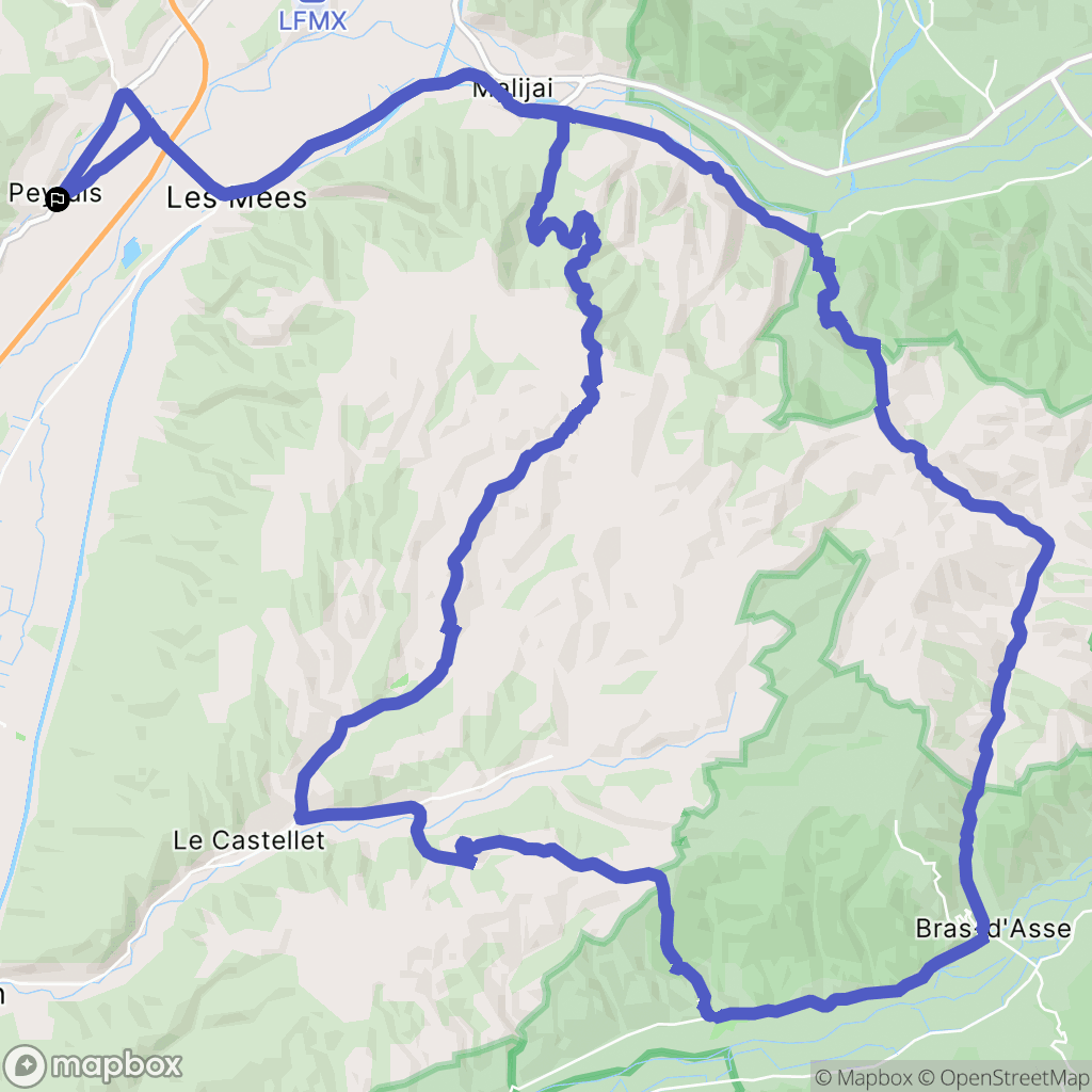 Peyruis : carte du parcours de randonnée - France