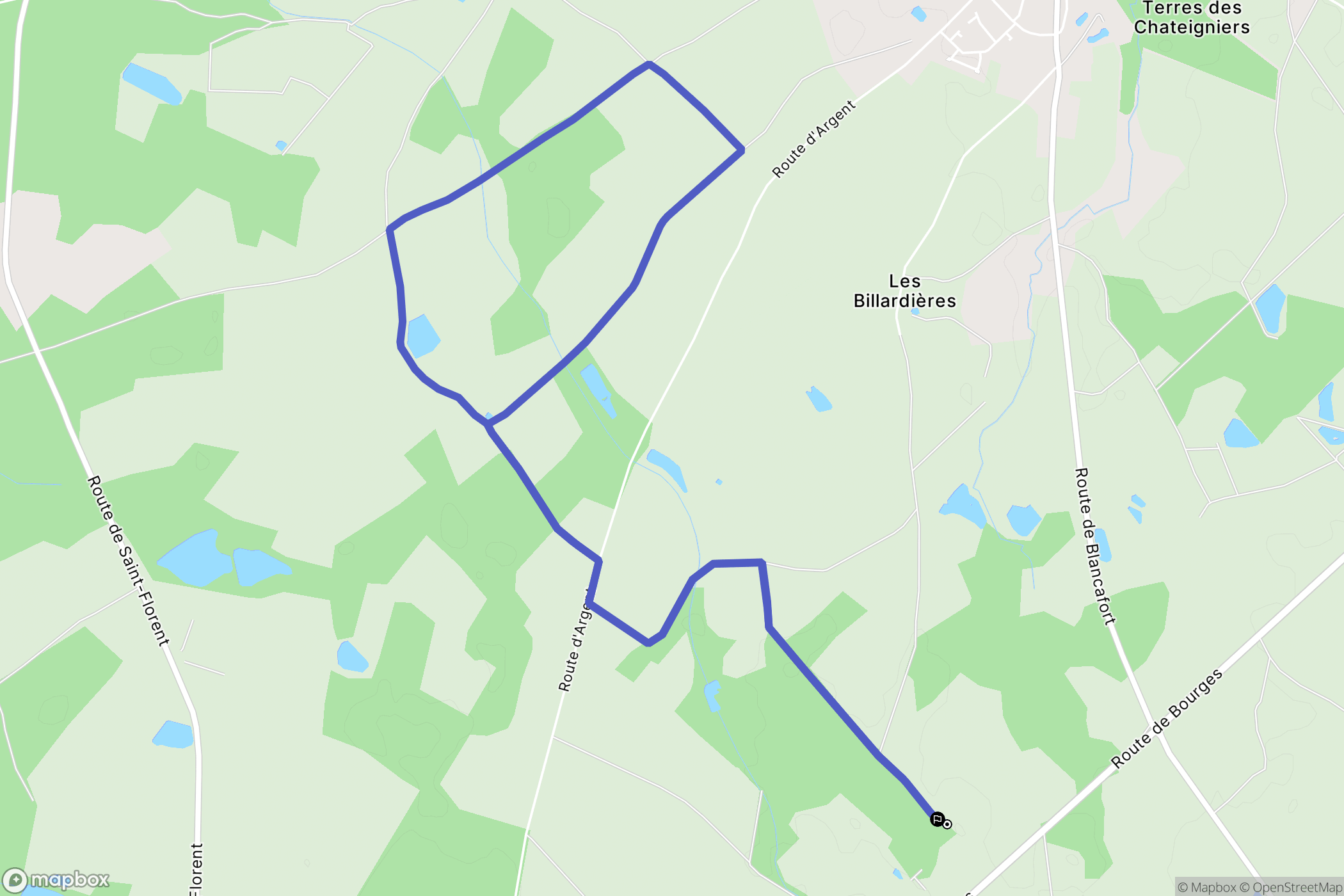 Coullons : carte du parcours de randonnée - France