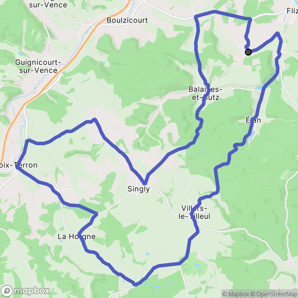 Étrépigny : carte du parcours de randonnée - France