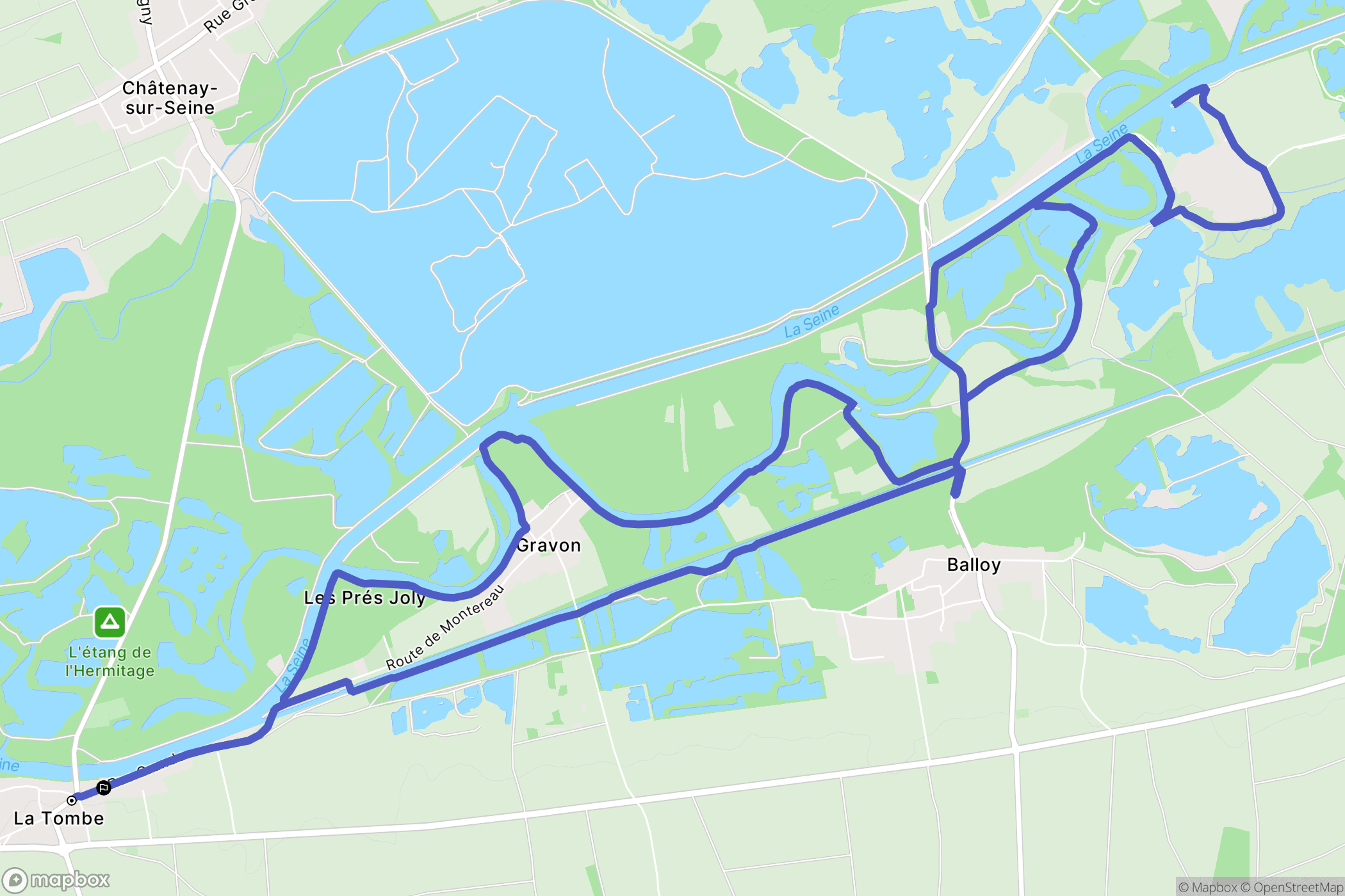 La Tombe : carte du parcours de randonnée - France