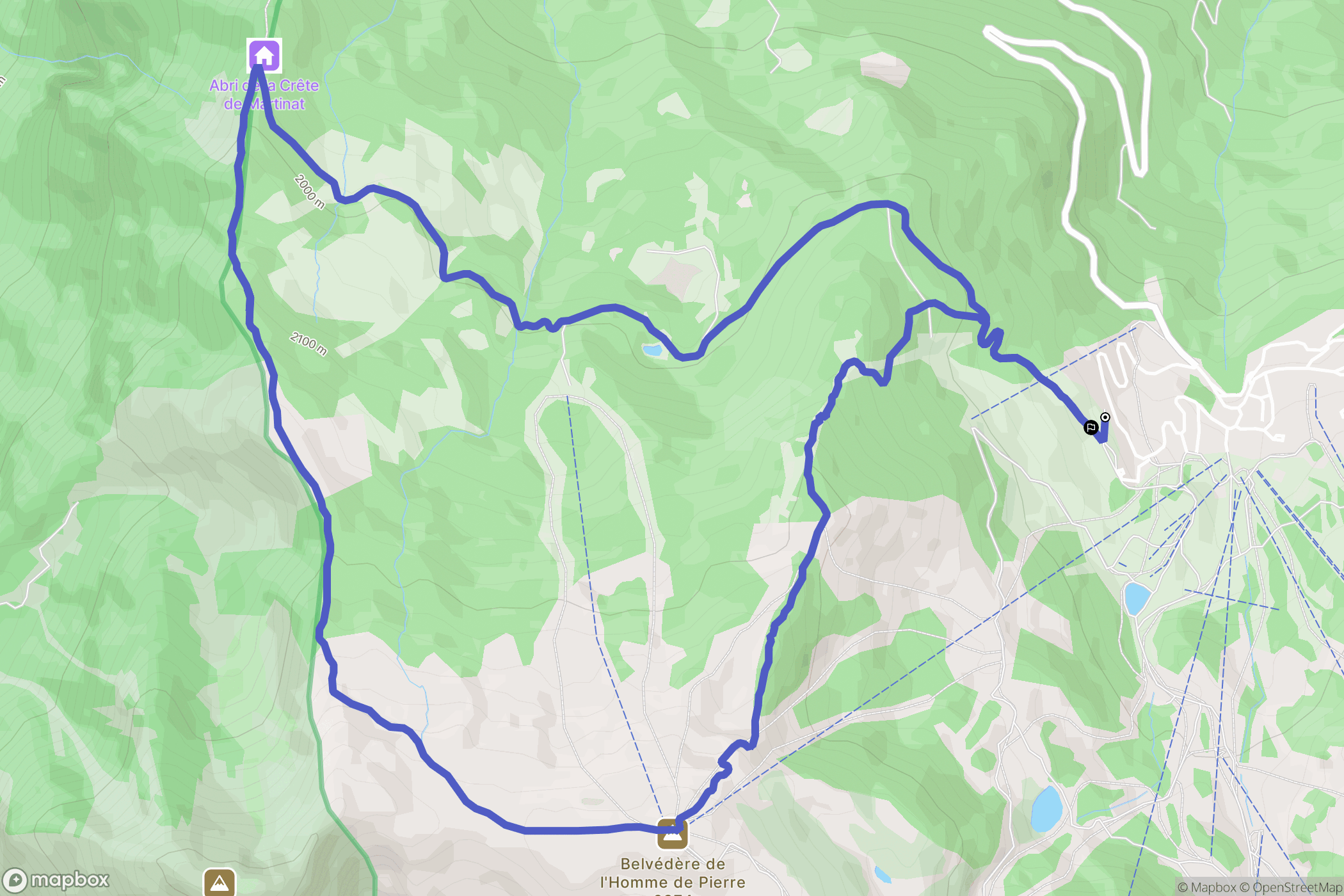 Risoul : carte du parcours de randonnée - France