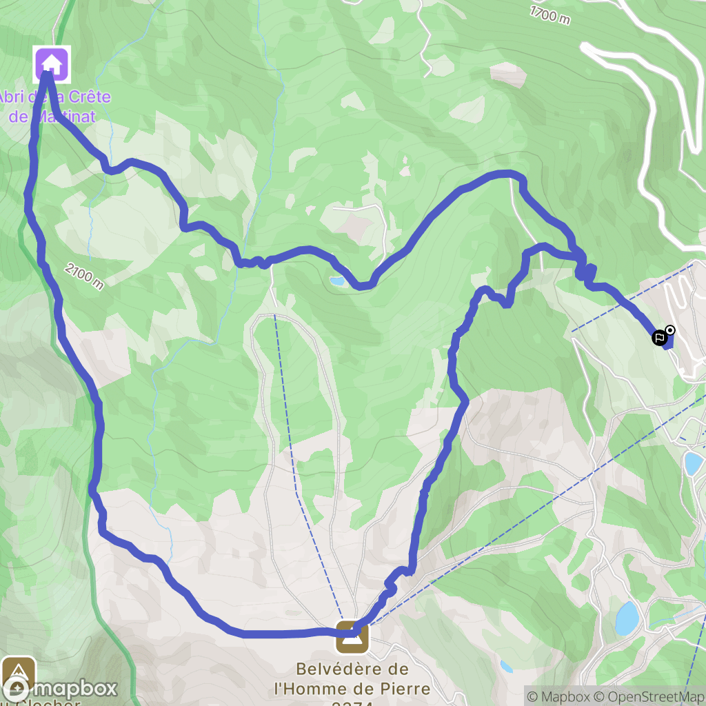 Risoul : carte du parcours de randonnée - France