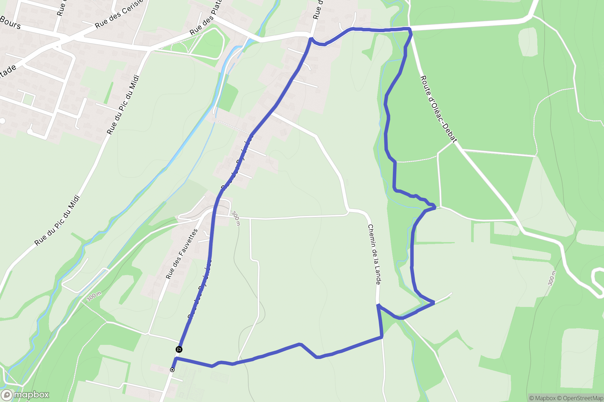 Orleix : carte du parcours de randonnée - France