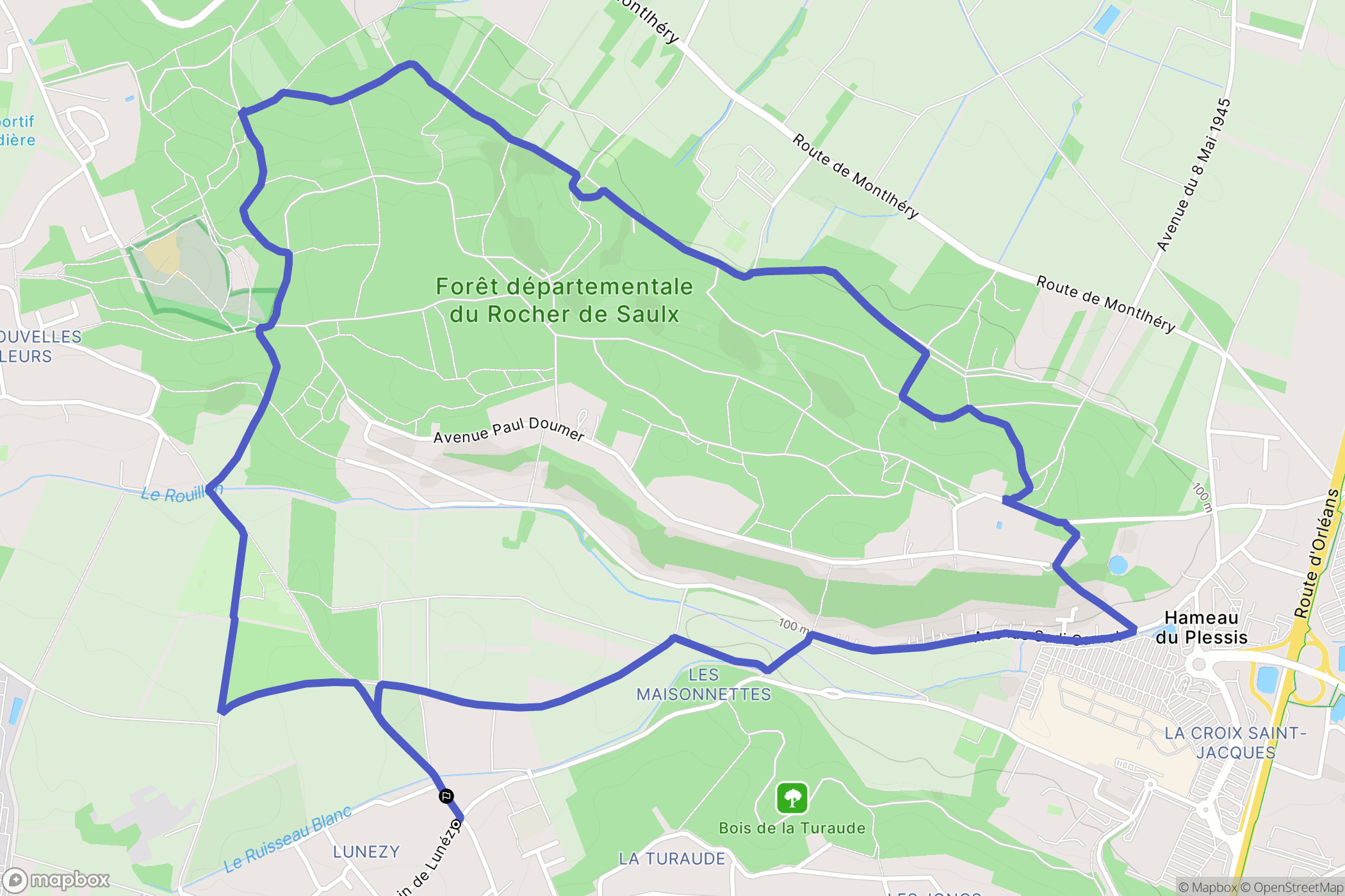La Ville-du-Bois : carte du parcours de randonnée - France