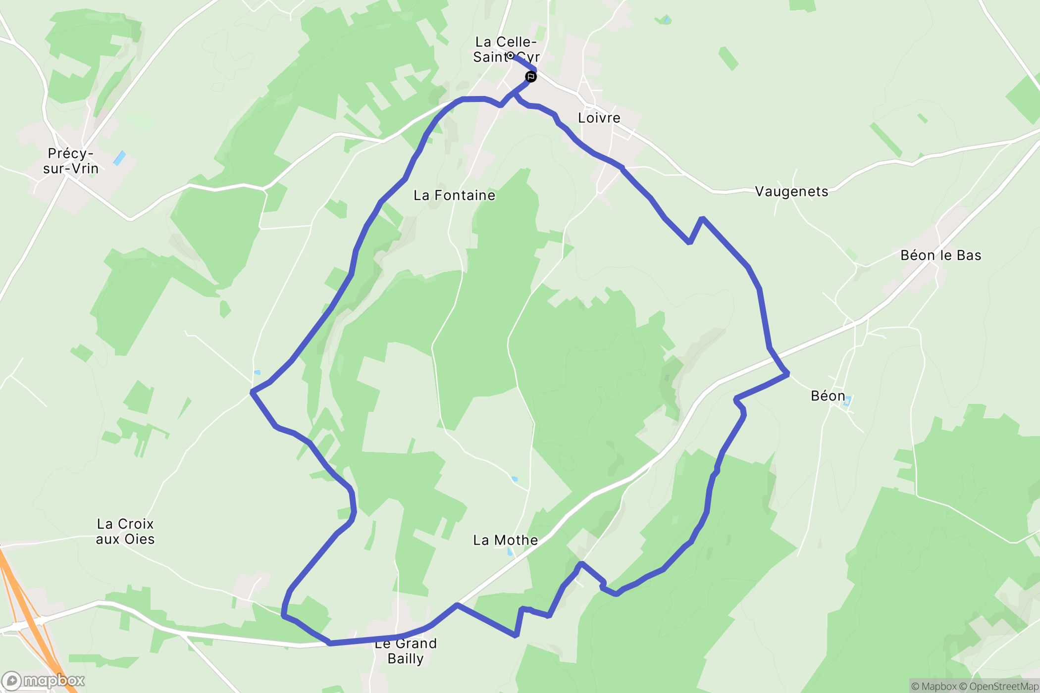 La Celle-Saint-Cyr : carte du parcours de randonnée - France