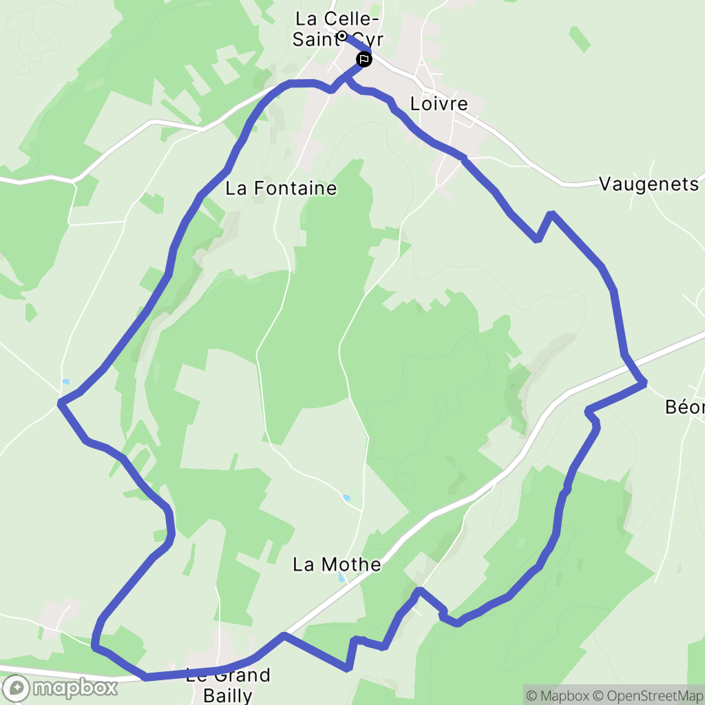 La Celle-Saint-Cyr : carte du parcours de randonnée - France