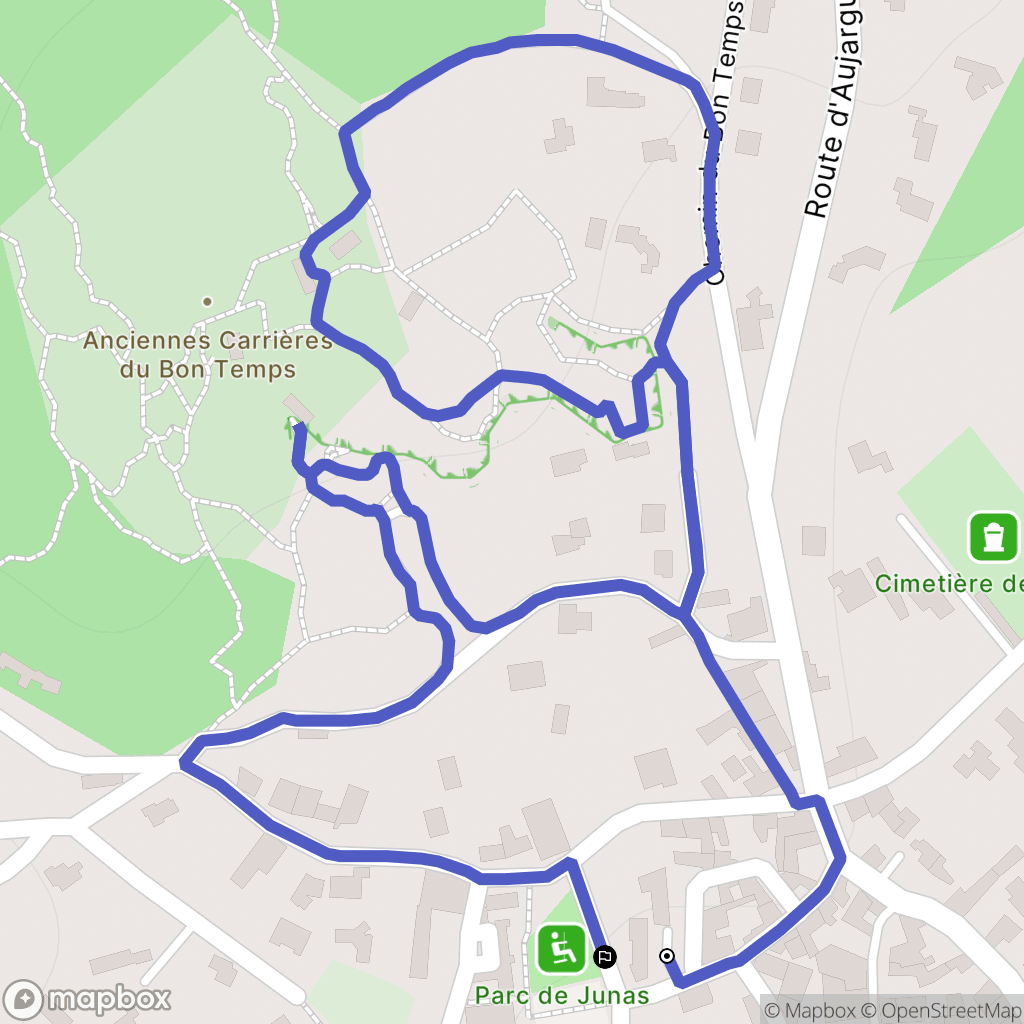 Junas : carte du parcours de randonnée - France