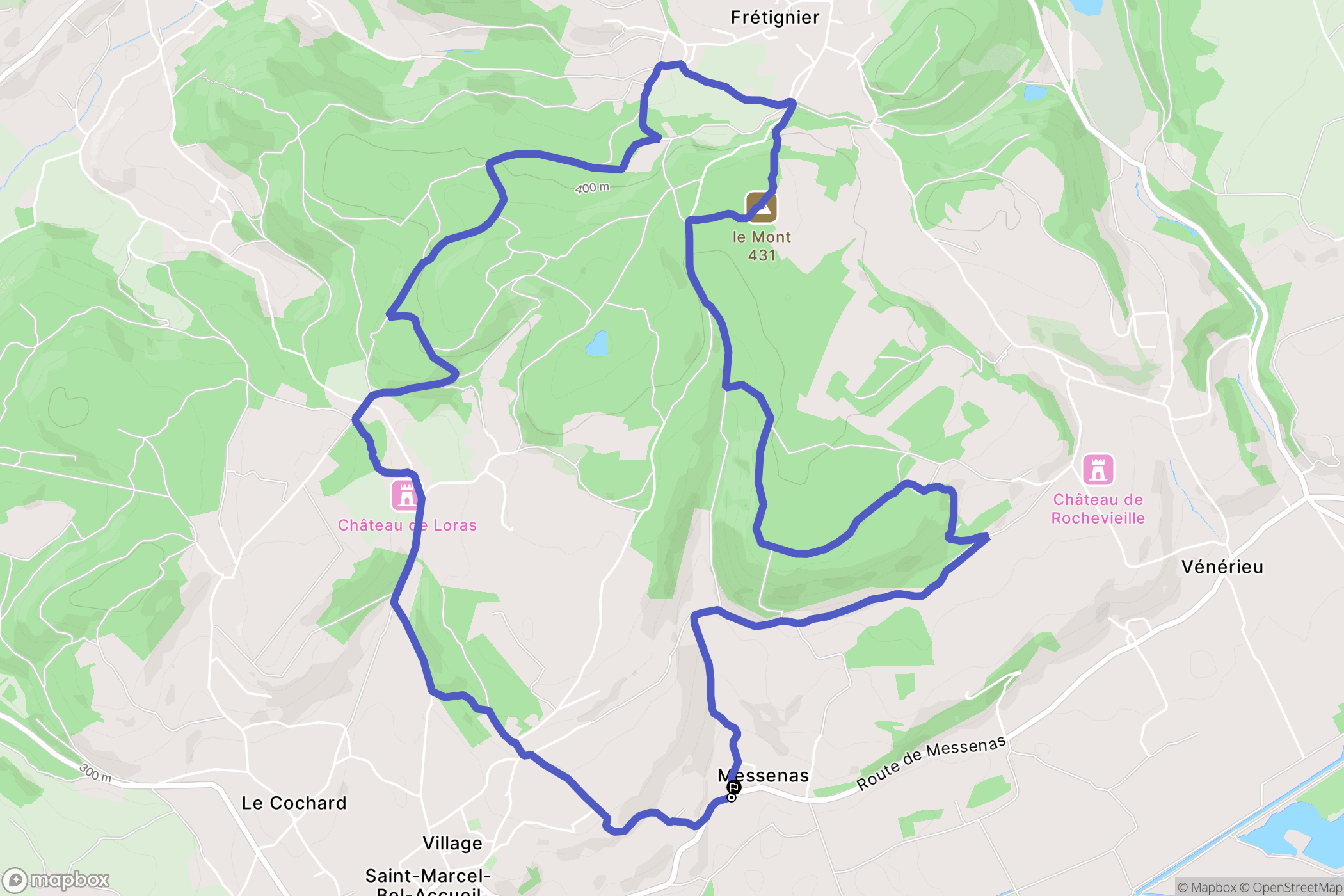 Saint-Marcel-Bel-Accueil : carte du parcours de randonnée - France