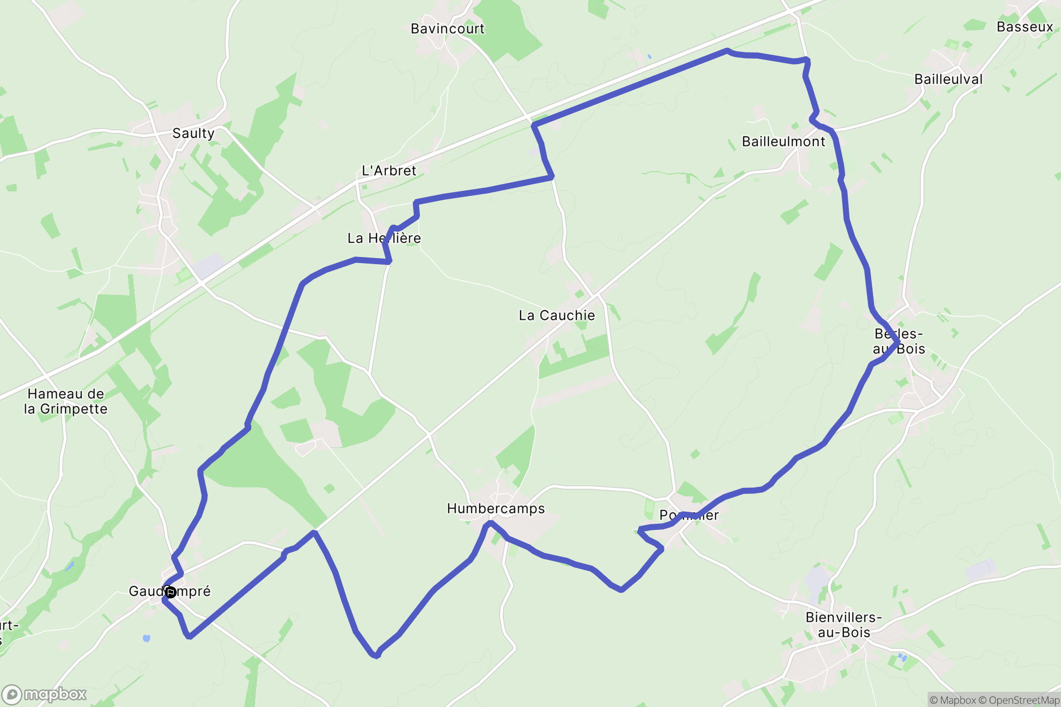 Gaudiempré : carte du parcours de randonnée - France
