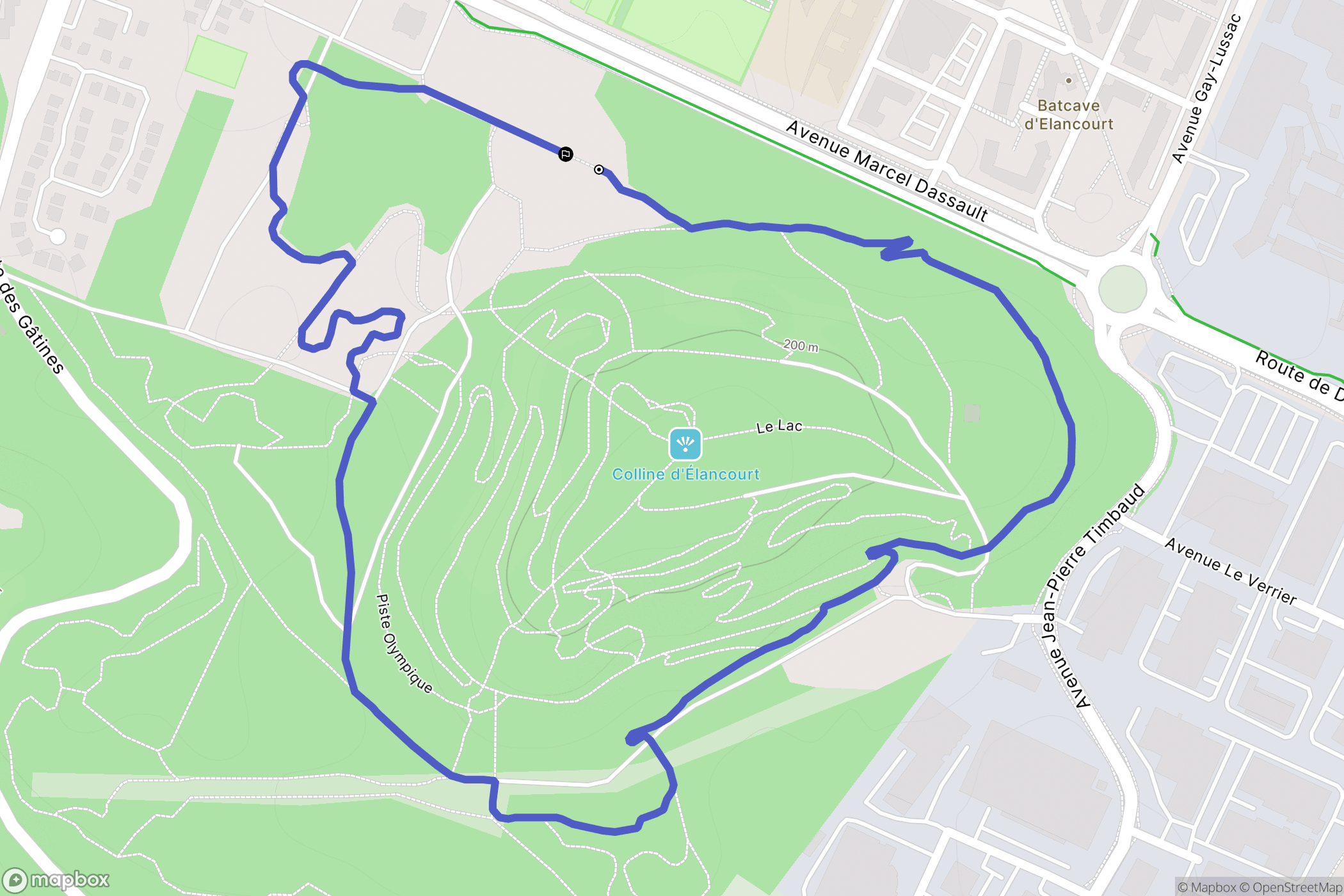 Élancourt : carte du parcours de randonnée - France