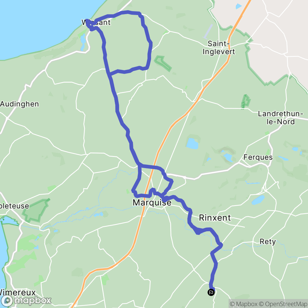 Wierre-Effroy : carte du parcours de randonnée - France