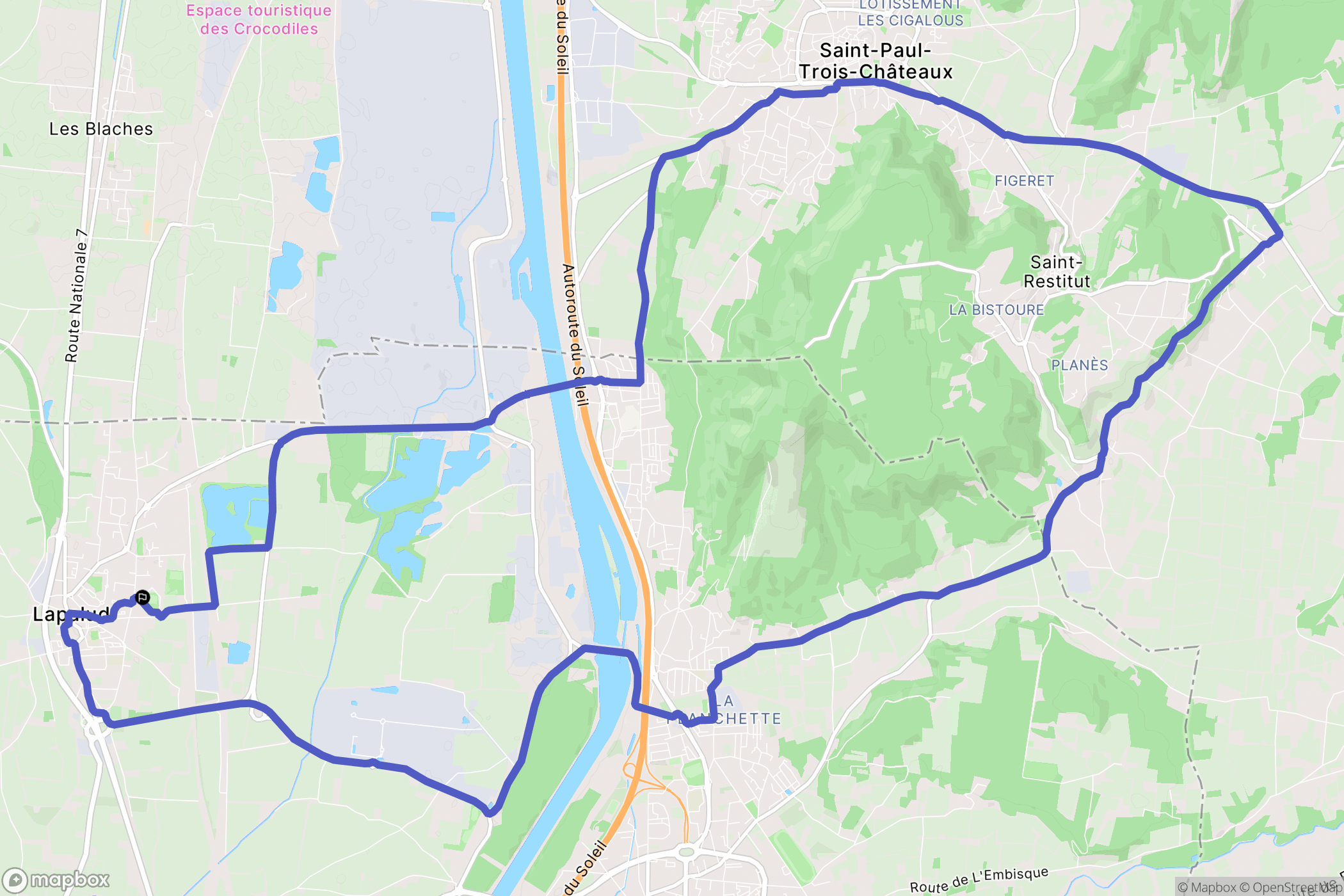 Lapalud : carte du parcours de randonnée - France