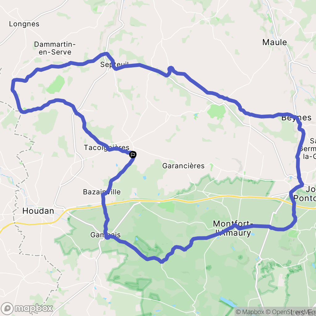 Orgerus : carte du parcours de randonnée - France