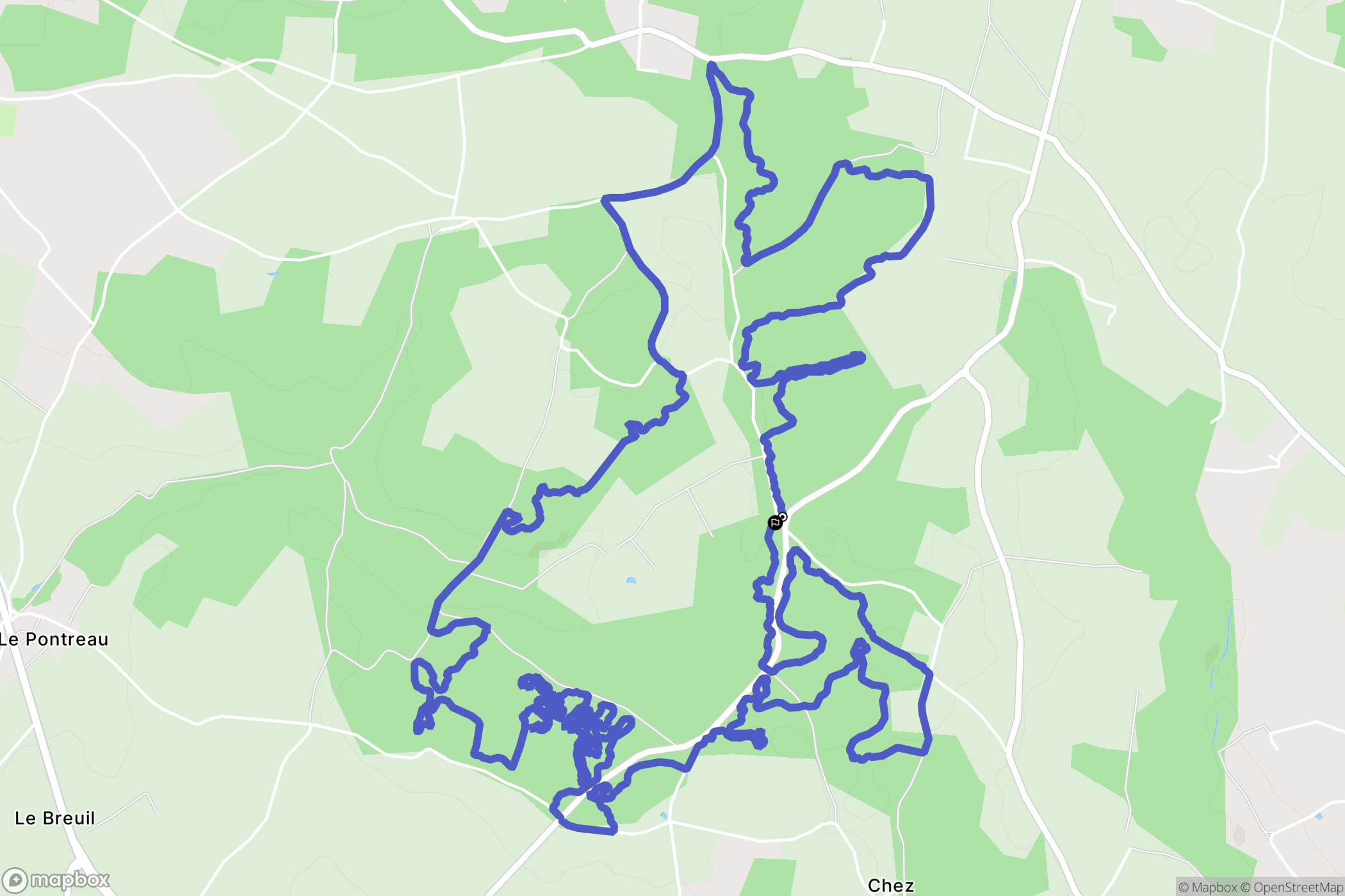 Chérac : carte du parcours de randonnée - France