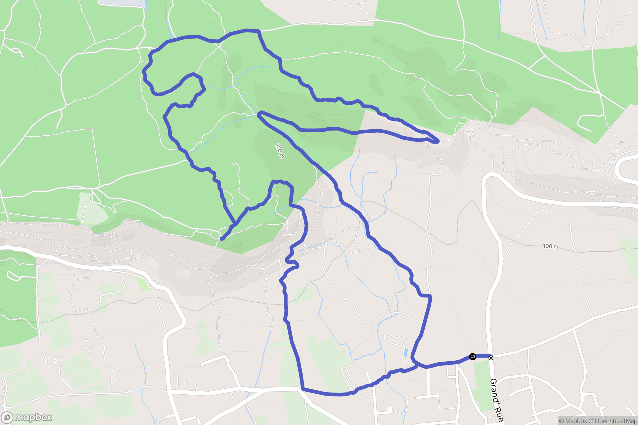 Clarensac : carte du parcours de randonnée - France