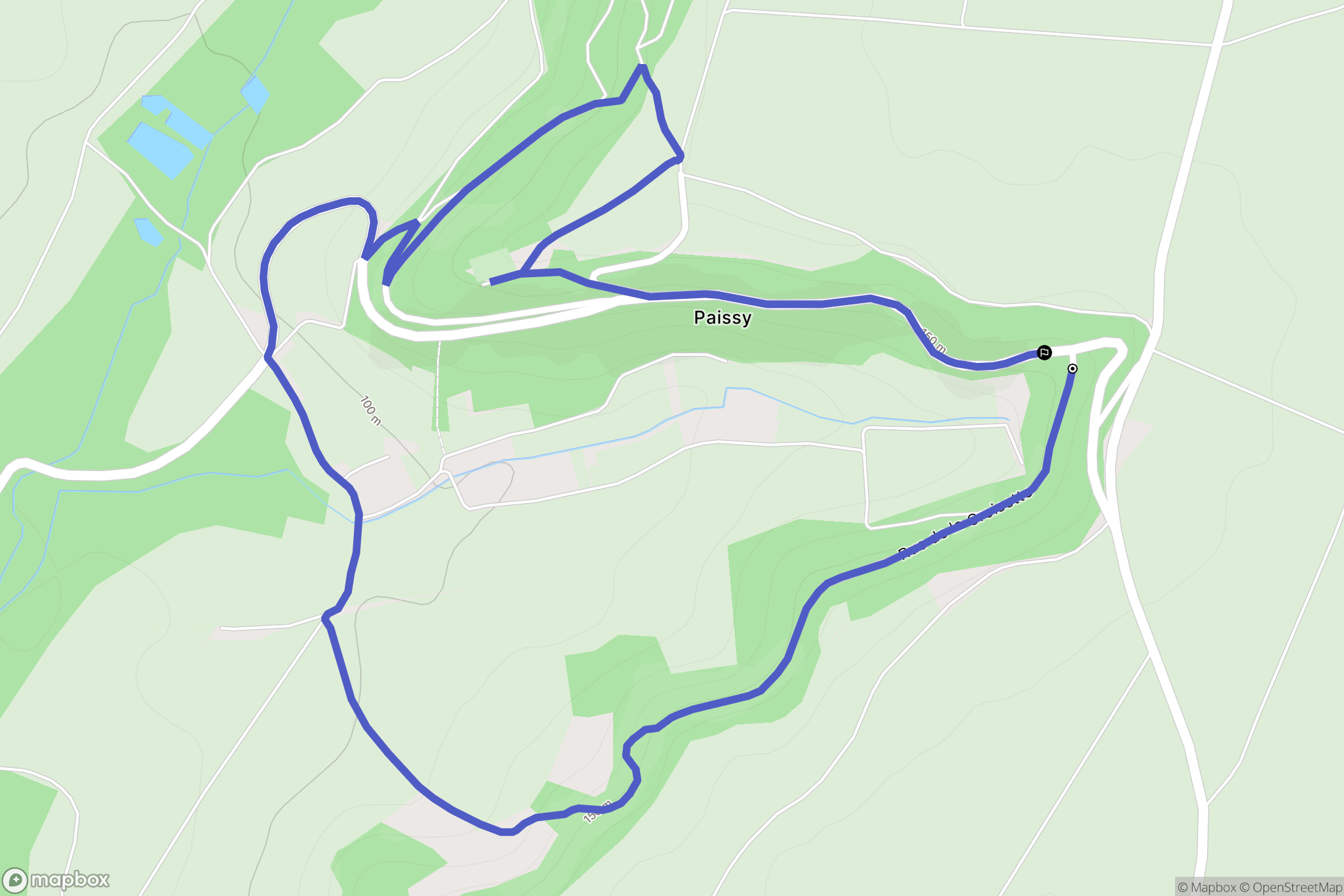 Paissy : carte du parcours de randonnée - France