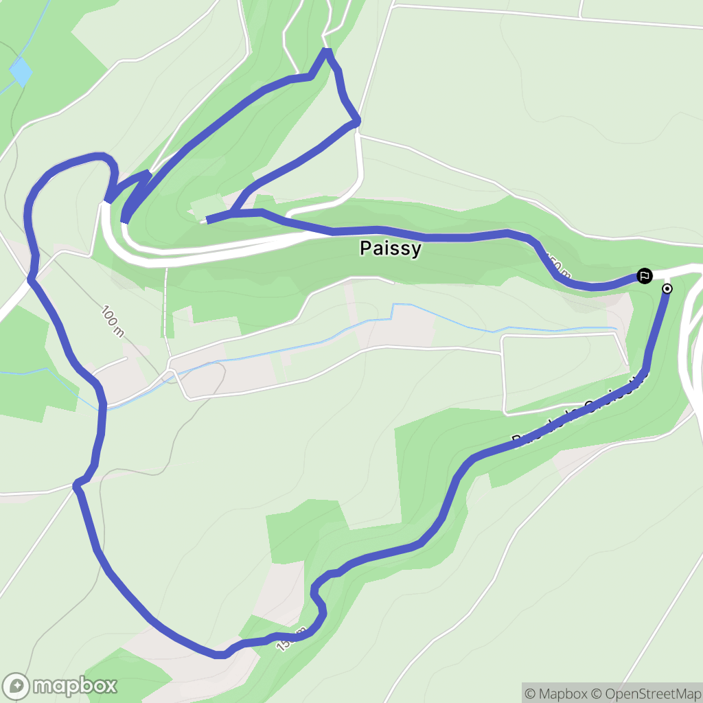 Paissy : carte du parcours de randonnée - France