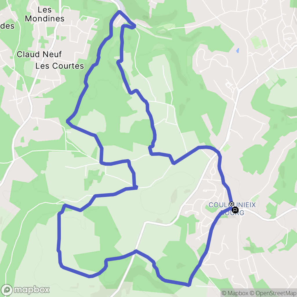 Coulounieix-Chamiers : carte du parcours de randonnée - France