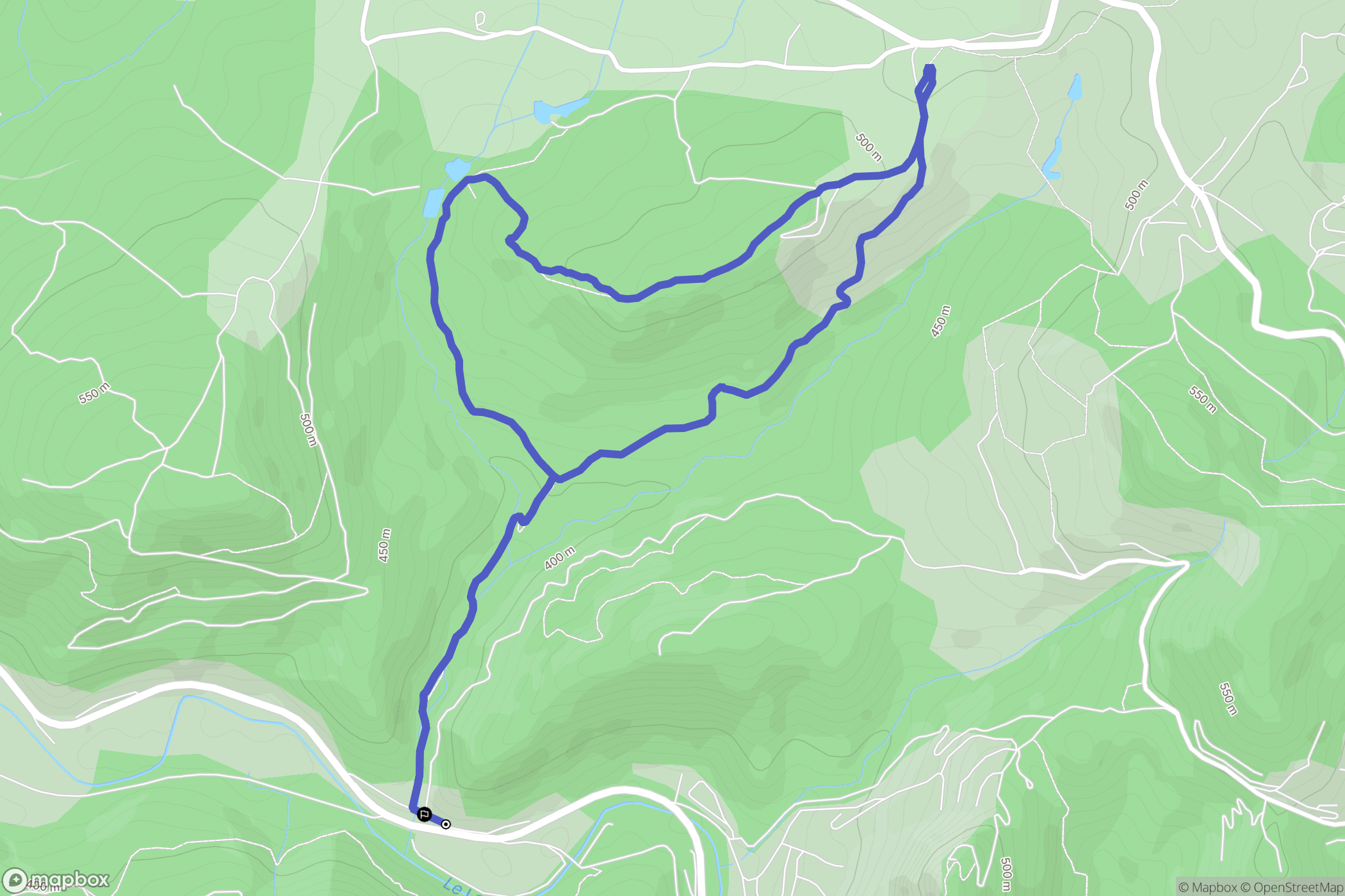 Villeneuve : carte du parcours de randonnée - France