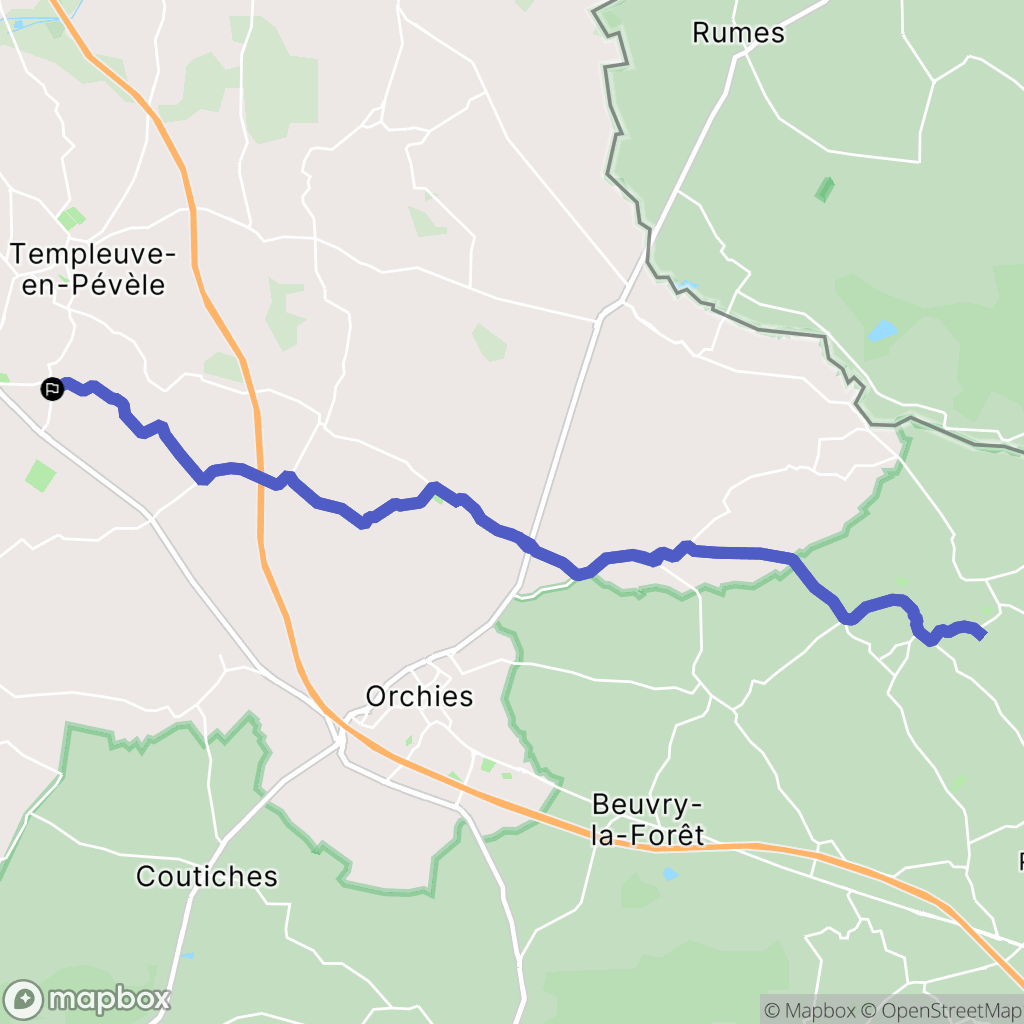 Cappelle-en-Pévèle : carte du parcours de randonnée - France