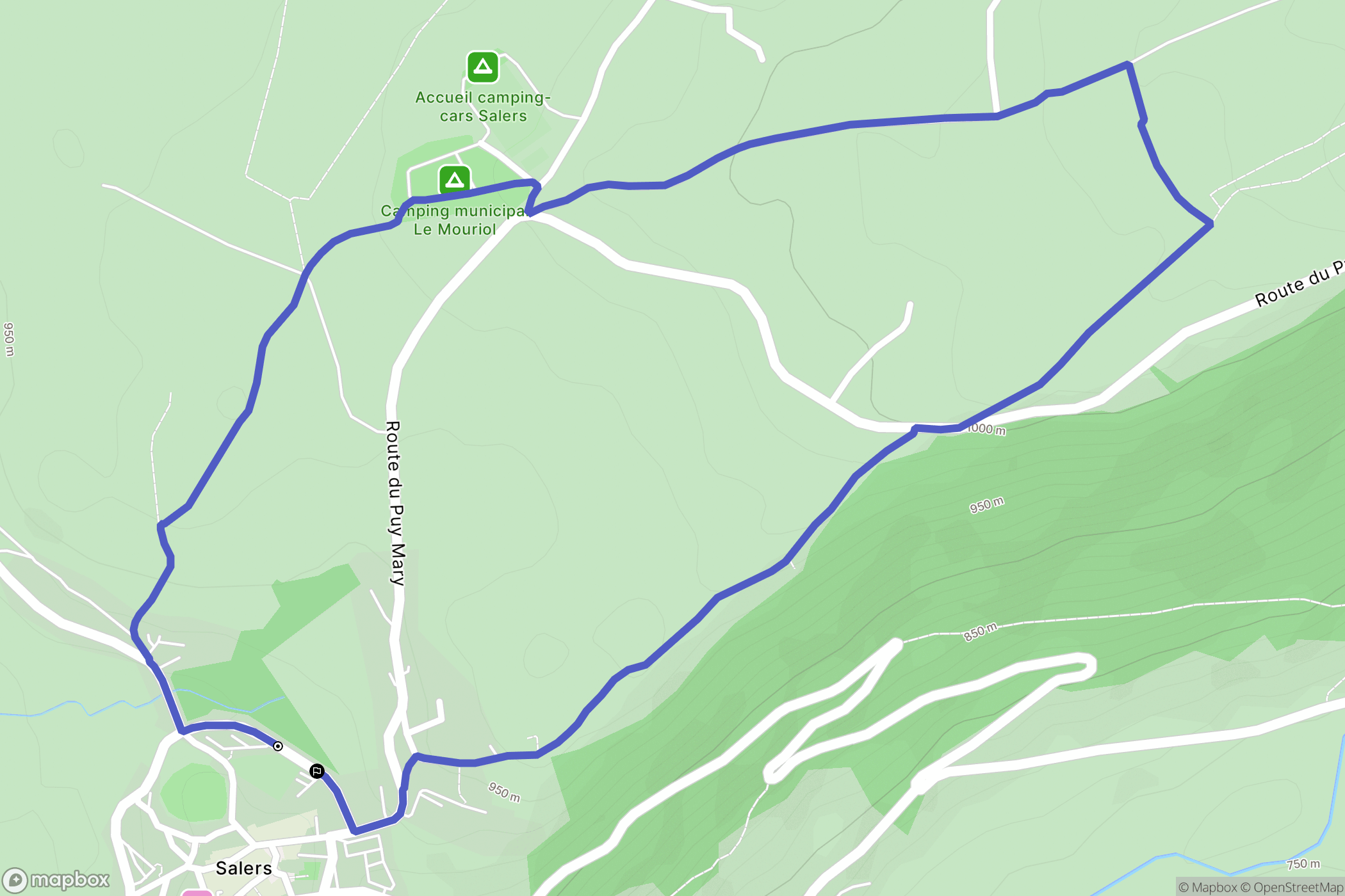 Salers : carte du parcours de randonnée - France