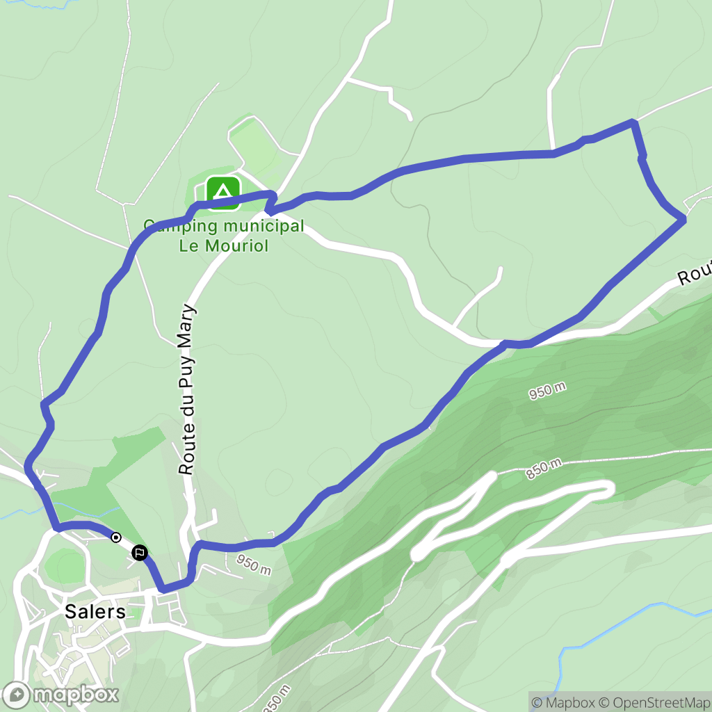 Salers : carte du parcours de randonnée - France
