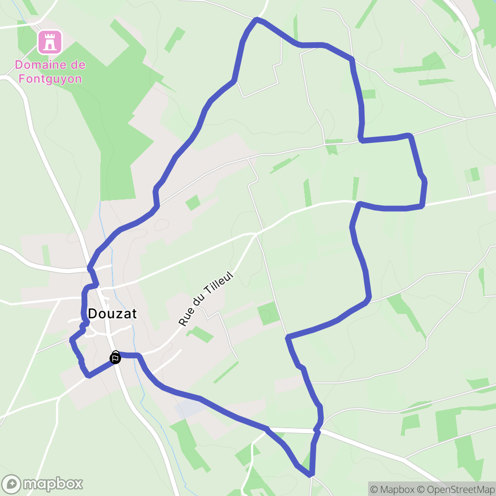 Douzat : carte du parcours de randonnée - France
