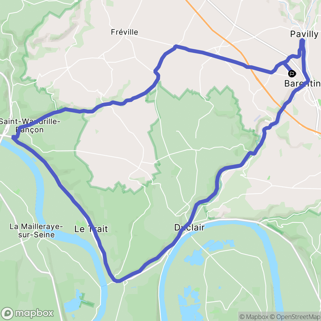 Barentin : carte du parcours de randonnée - France