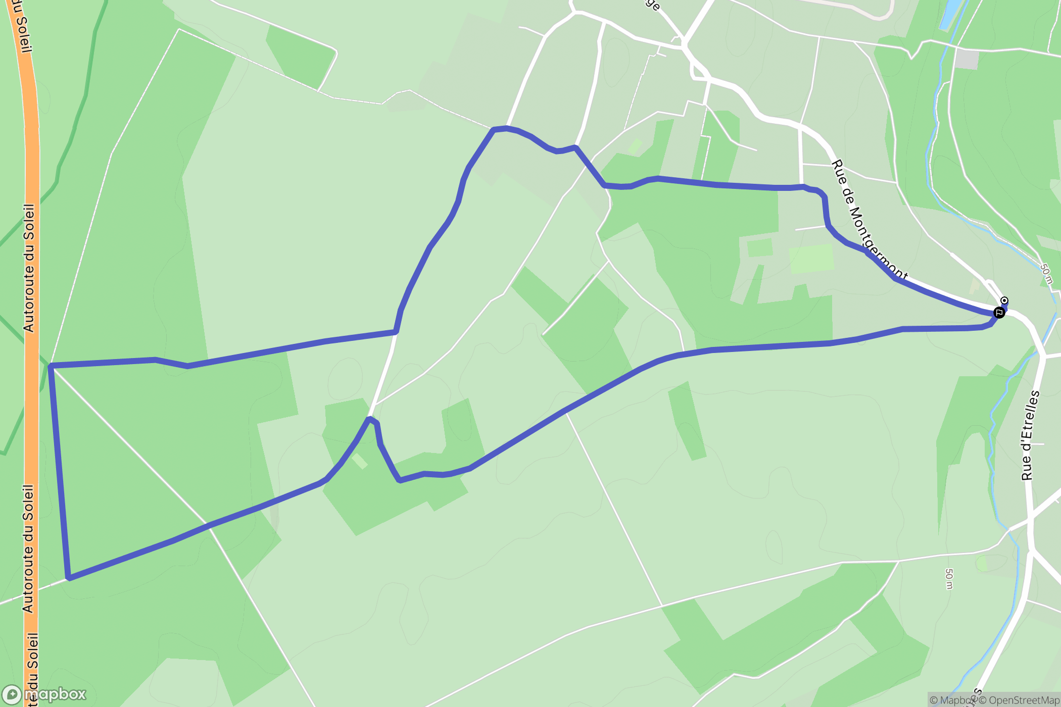 Saint-Sauveur-sur-École : carte du parcours de randonnée - France