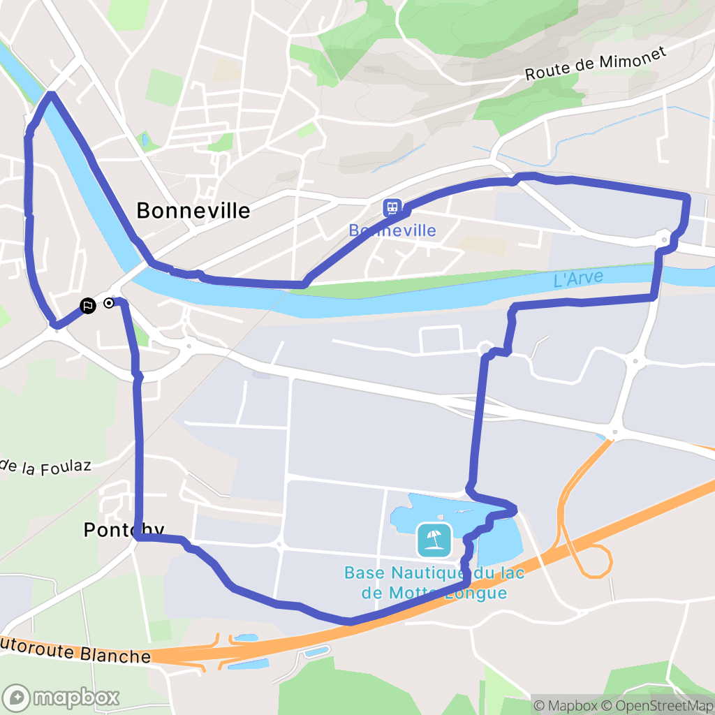 Bonneville : carte du parcours de randonnée - France