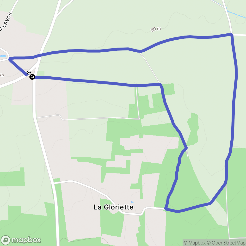 Chizé : carte du parcours de randonnée - France