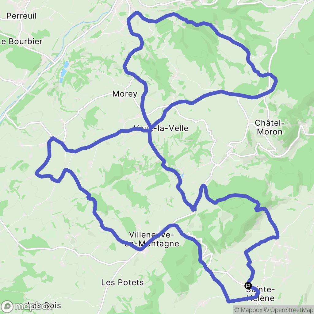 Sainte-Hélène : carte du parcours de randonnée - France