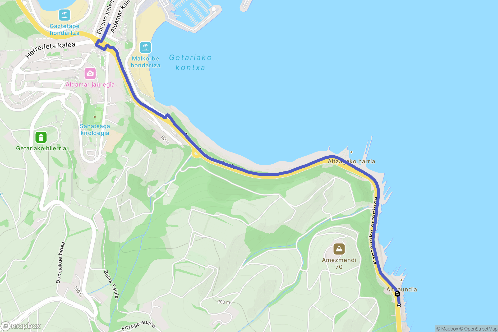 Eitzaga : carte du parcours de randonnée - Spain