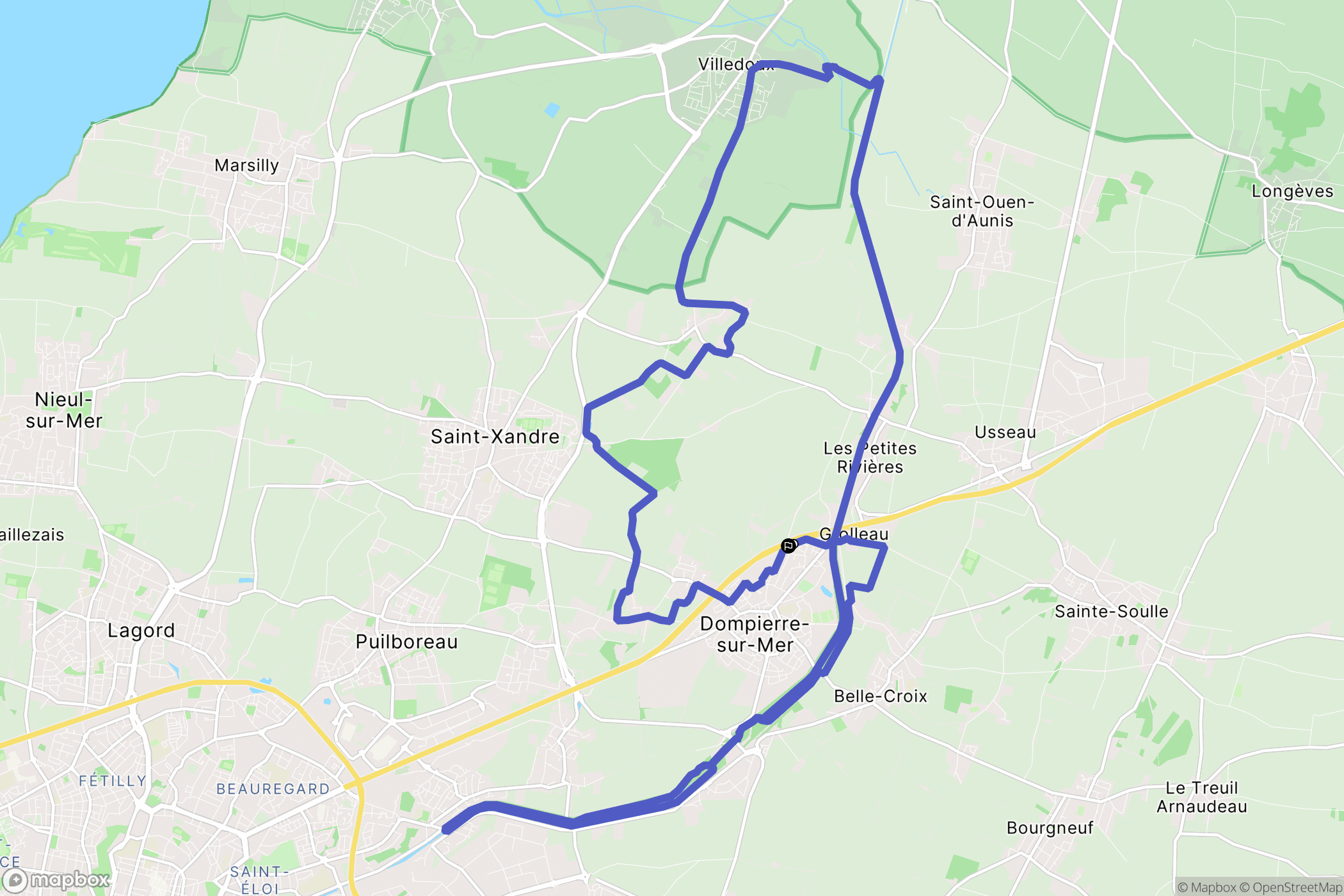 Dompierre-sur-Mer : carte du parcours de randonnée - France