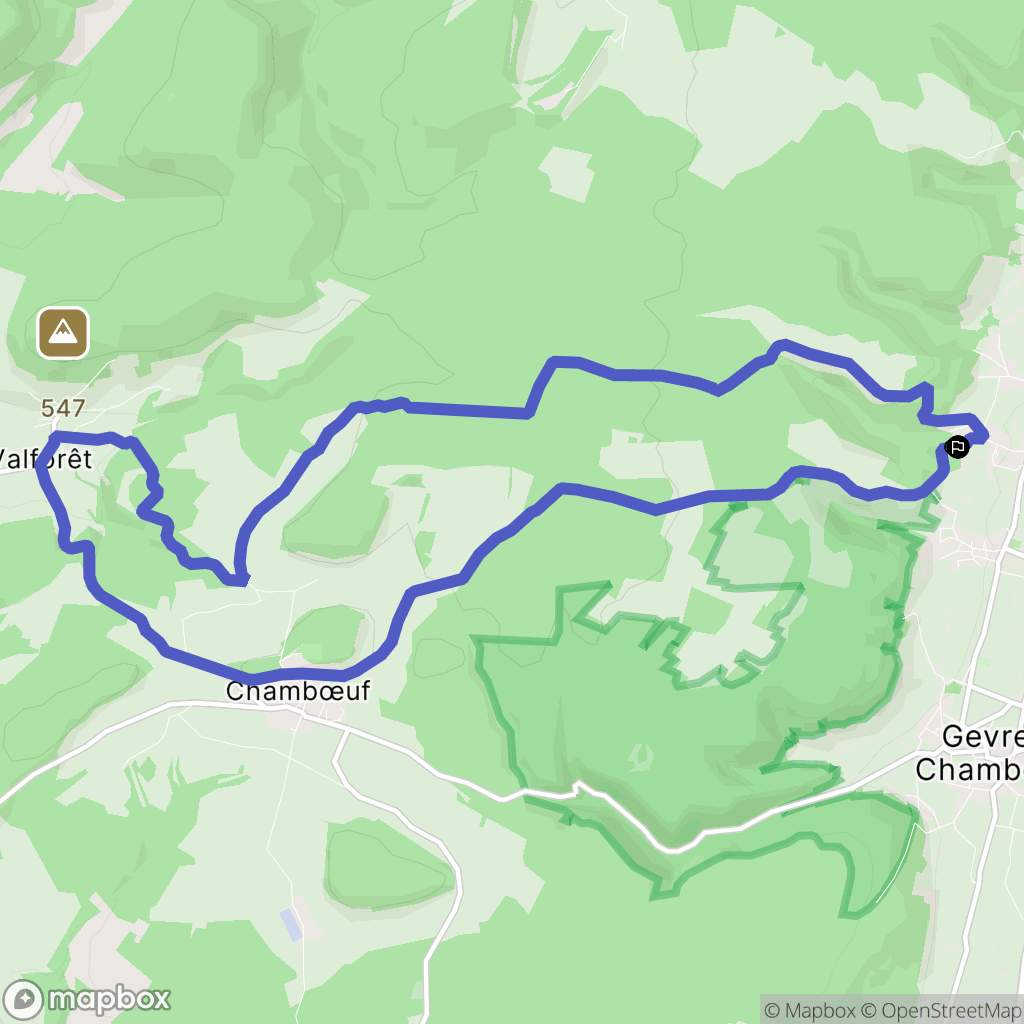 Fixin : carte du parcours de randonnée - France