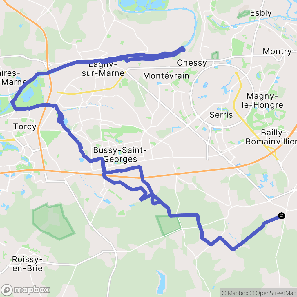 Villeneuve-le-Comte : carte du parcours de randonnée - France