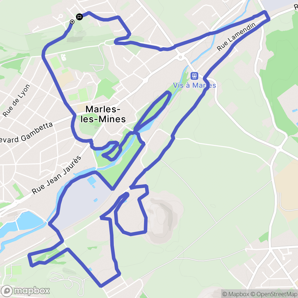 Marles-les-Mines : carte du parcours de randonnée - France