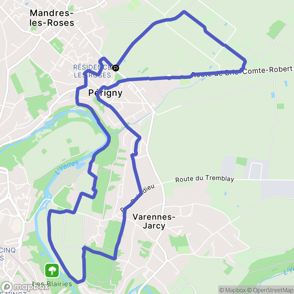 Périgny : carte du parcours de randonnée - France